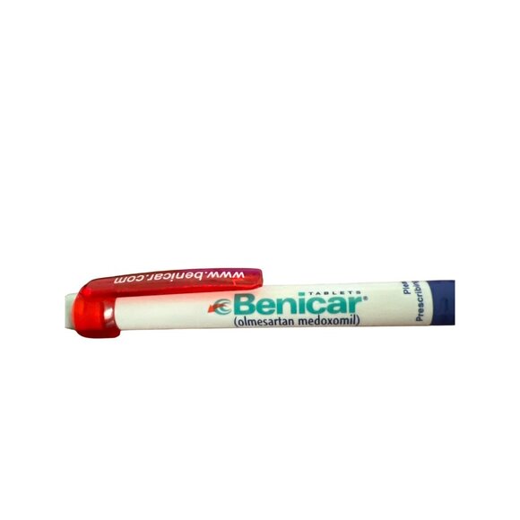 Benicar HCT Ballpoint Pen Drug Rep Pharmaceutical Red Blue Green Clip Chunky - Picture 3 of 3